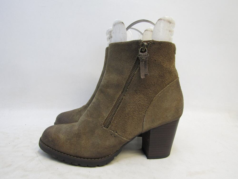 Indigo Clarks Womens Size 8.5 M Brown Suede Zip Fashion Ankle Boots Booties